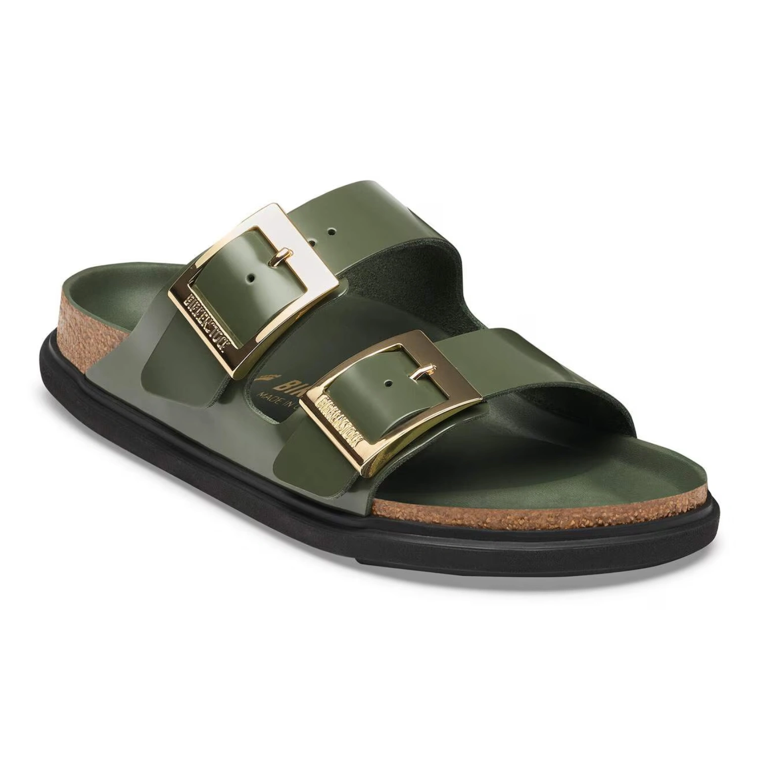 Birkenstock Arizona Droplet Buckle Thyme side view in a white background
