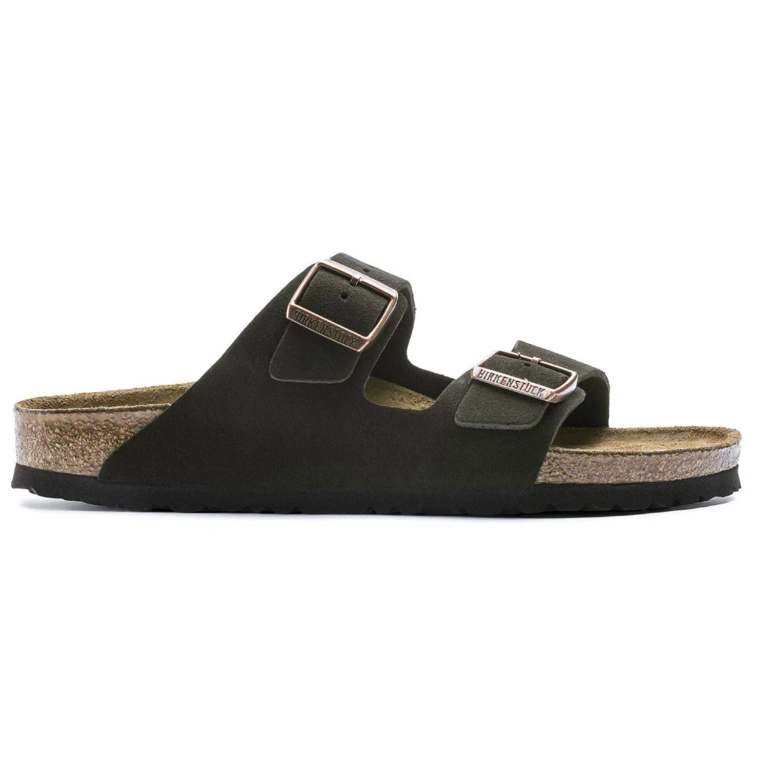 Birkenstock Arizona SFB Mocha side view in a white background