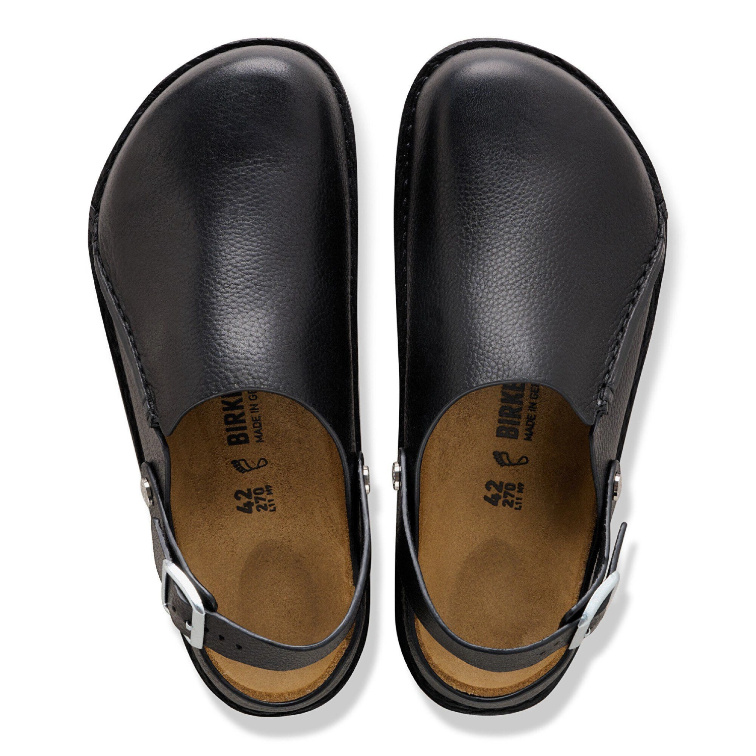 Birkenstock Lutry Premium Black top view in a white background