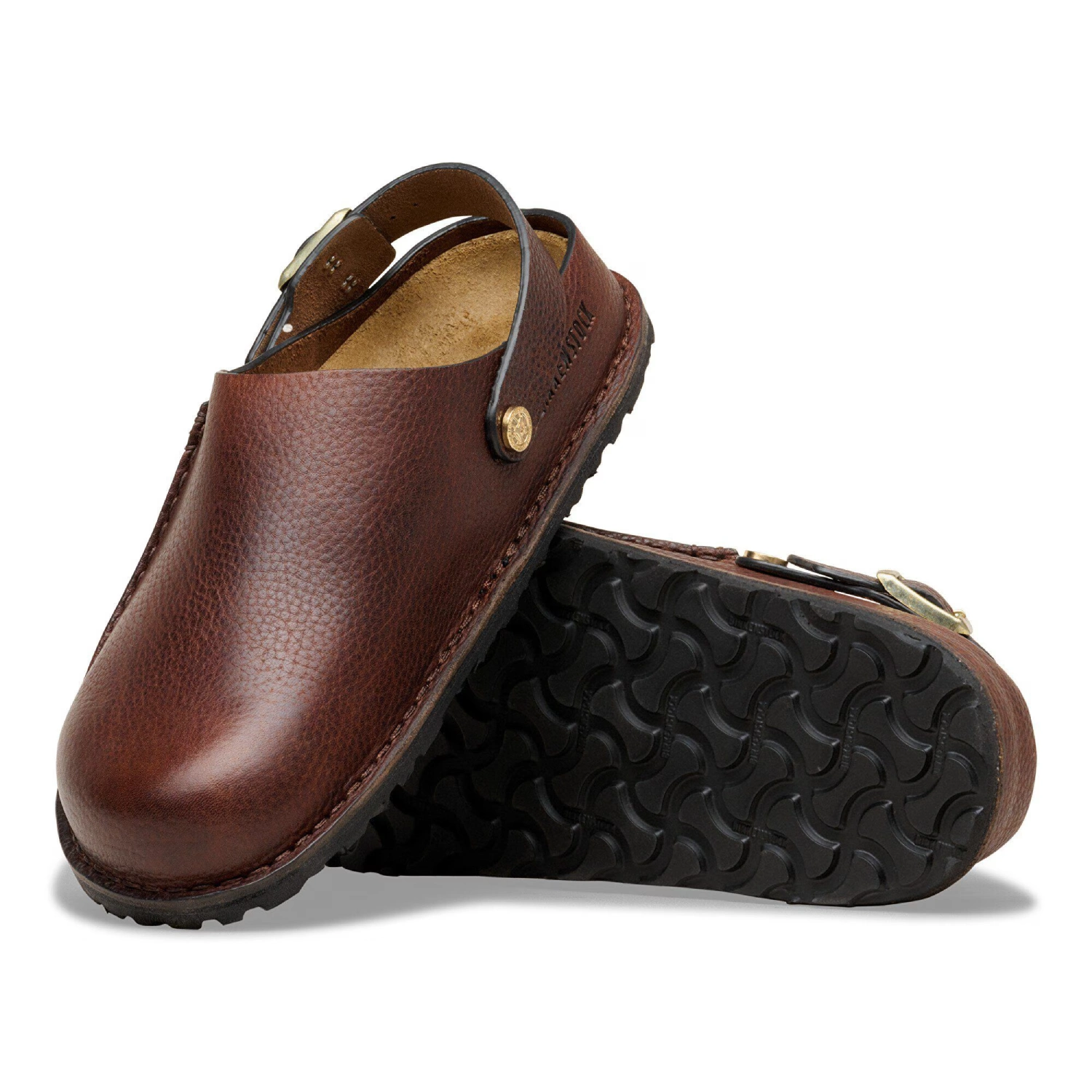 Birkenstock Lutry Premium Roast detail in a white background