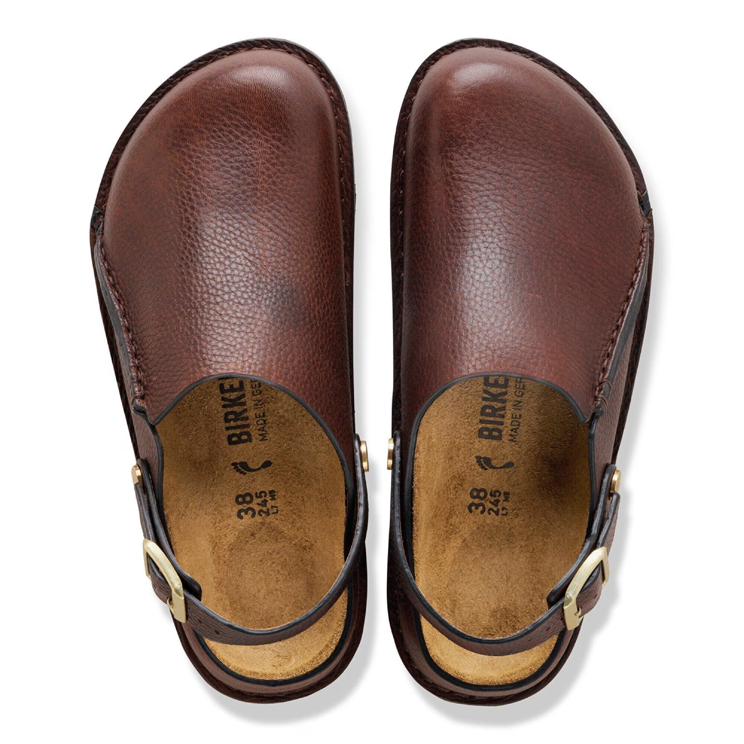 Birkenstock Lutry Premium Roast top view in a white background