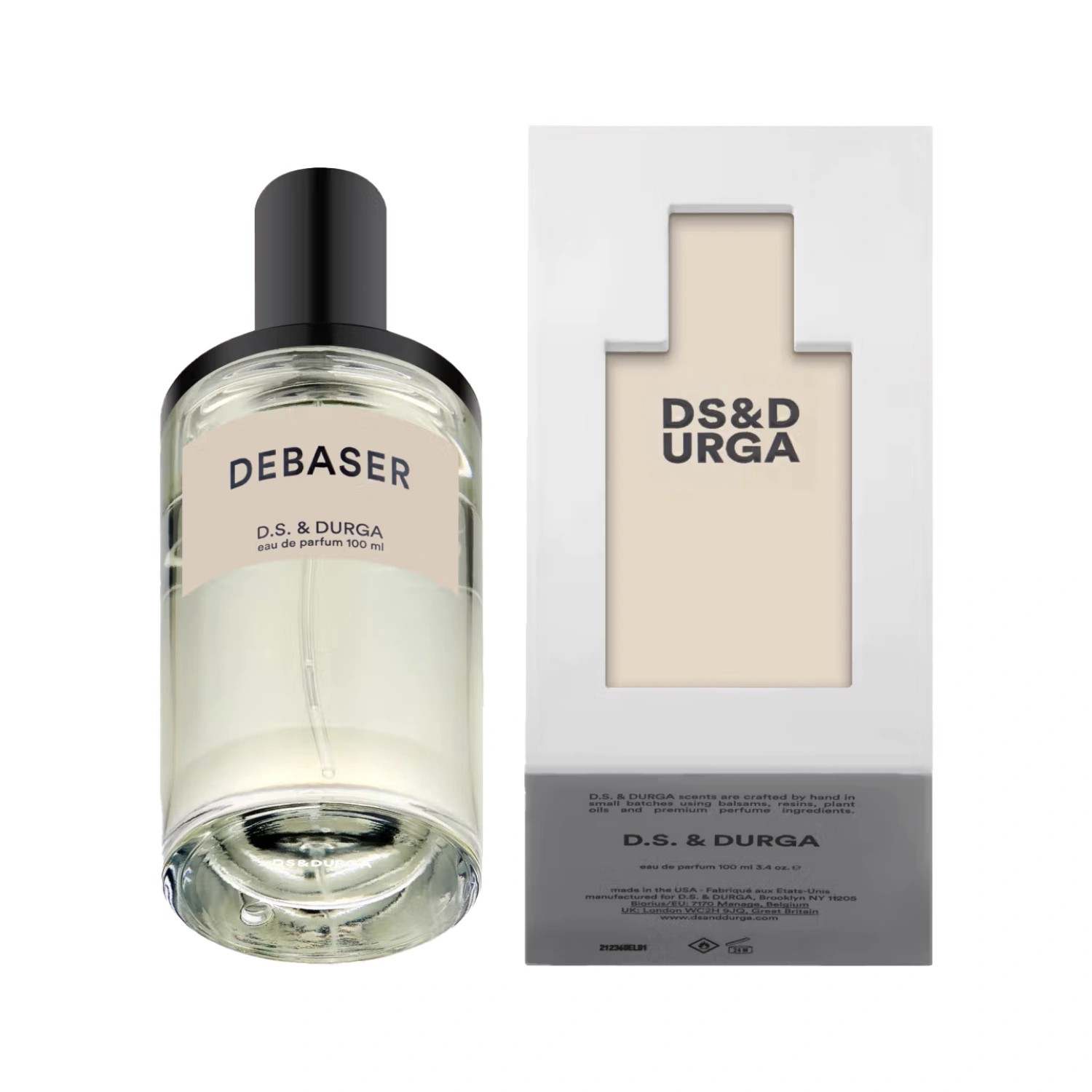 D.S. & Durga Debaser 100 ml front view in a white background