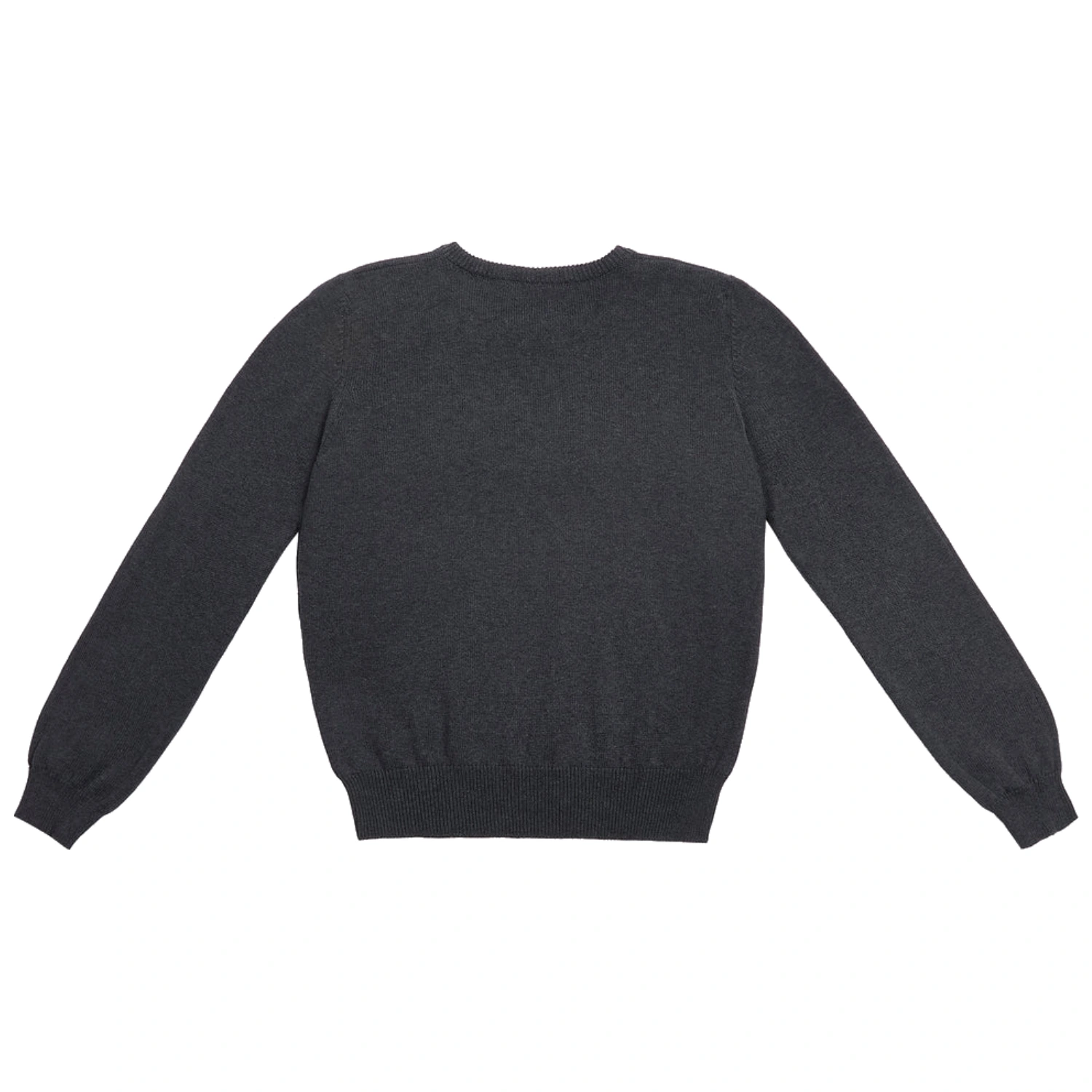Hades Wool Make Friends With Chaos Jumper Grey back view in a white background