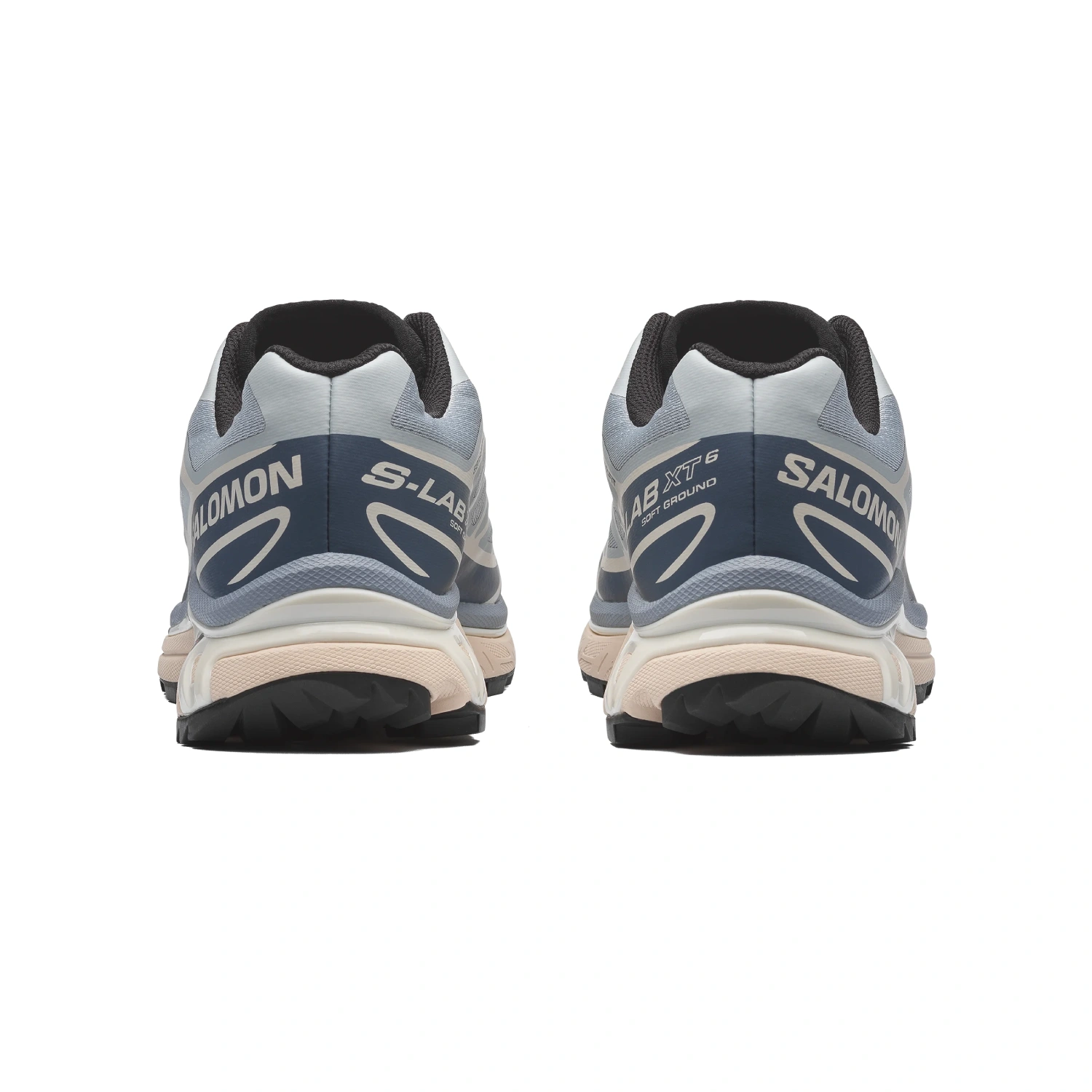 Salomon XT-6 Pearl Blue/Grisaille/Vanila back view in a white background