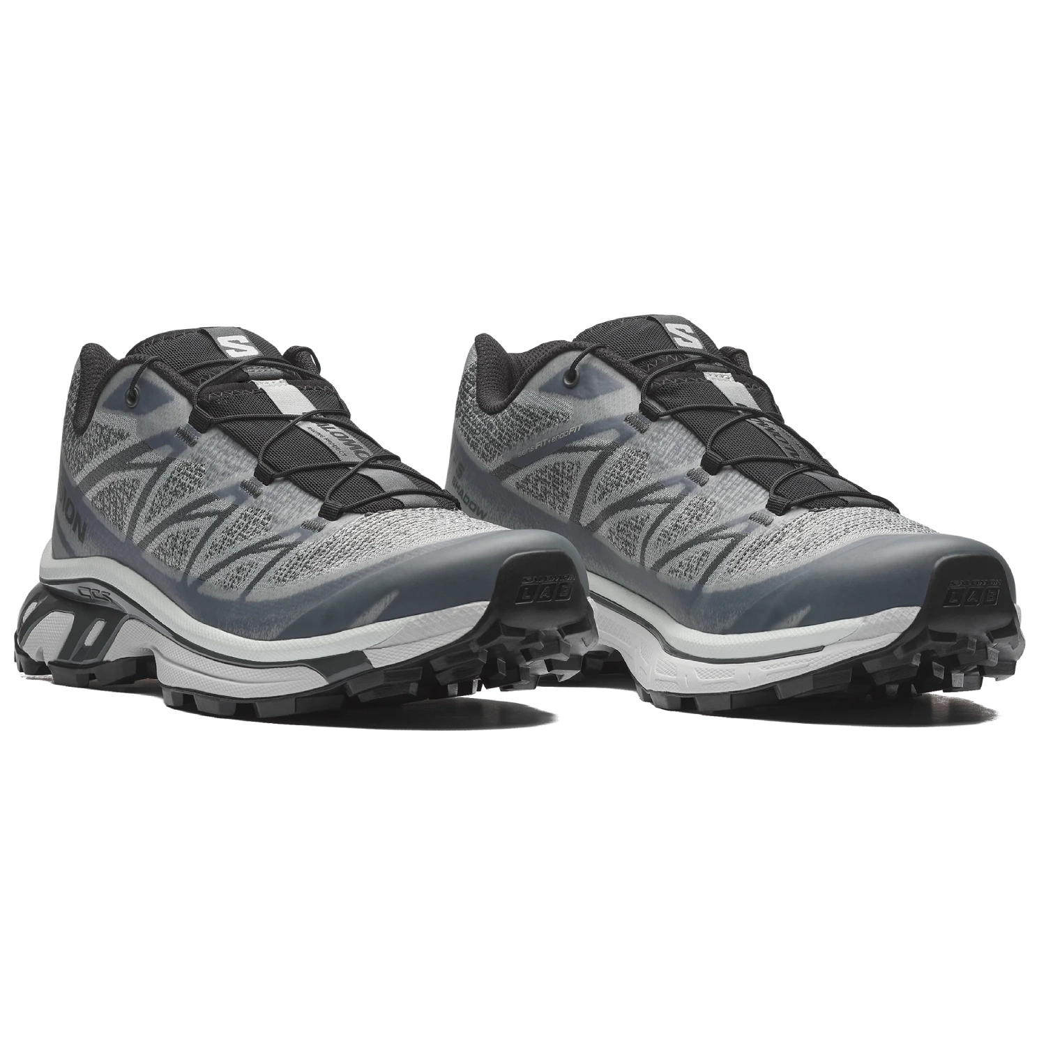 Salomon XT-6 Shadow Wrought Iron/Urban Chic/Clearly Aqua side view in a white background