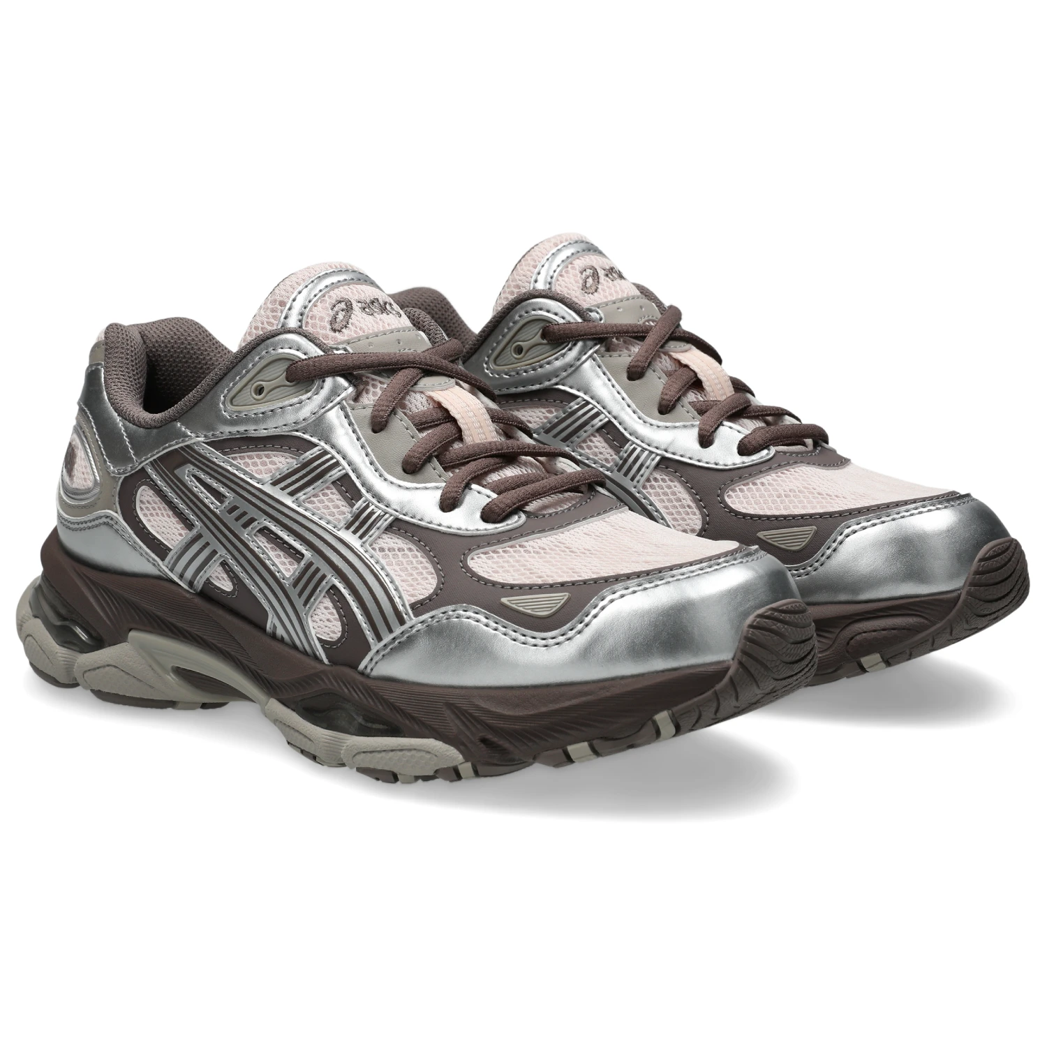 Asics GEL-NYC 2.0 Pink Cloud/Pure Silver side view in a white background