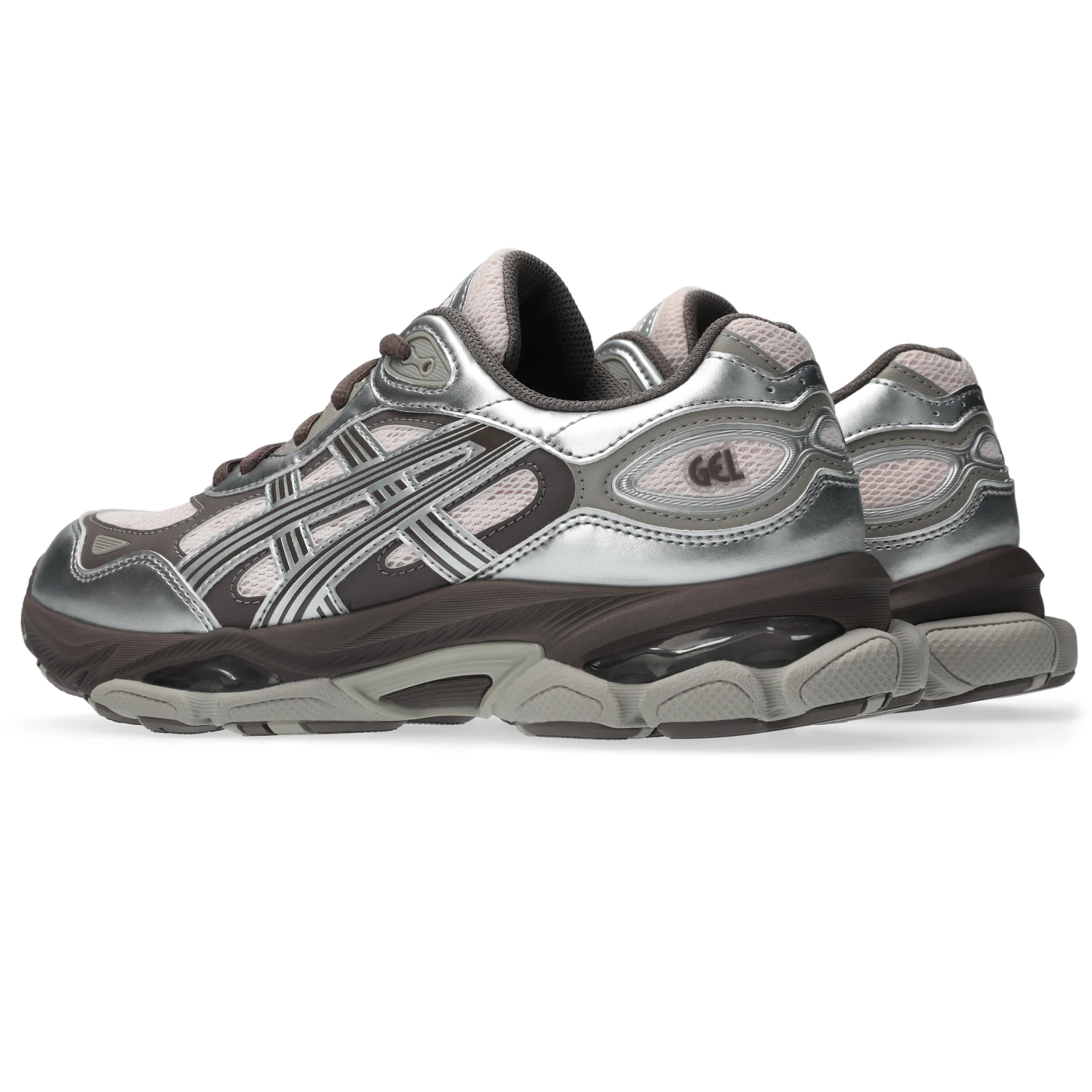 Asics GEL-NYC 2.0 Pink Cloud/Pure Silver side view in a white background