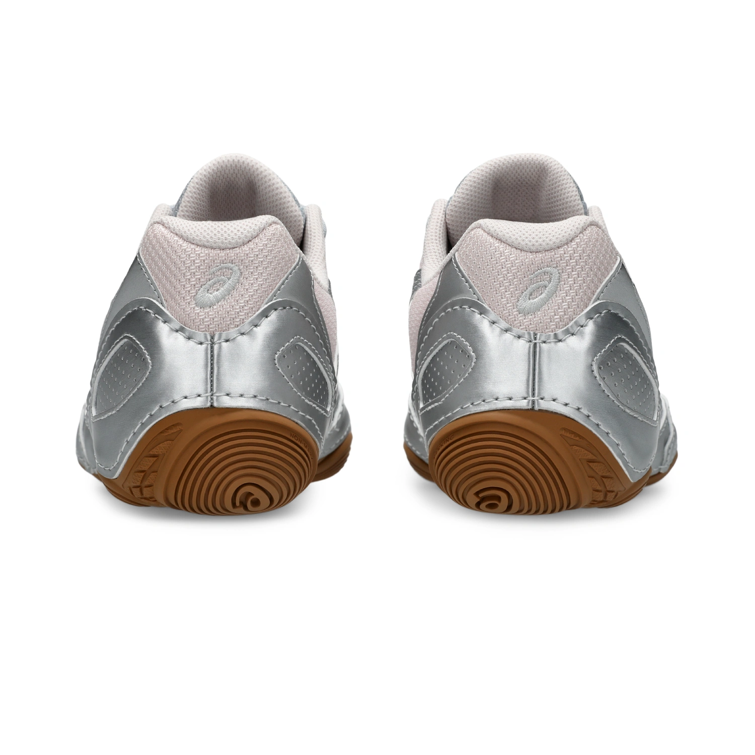 Asics Hypersync Piedmont Grey/Pink Cloud back view in a white background