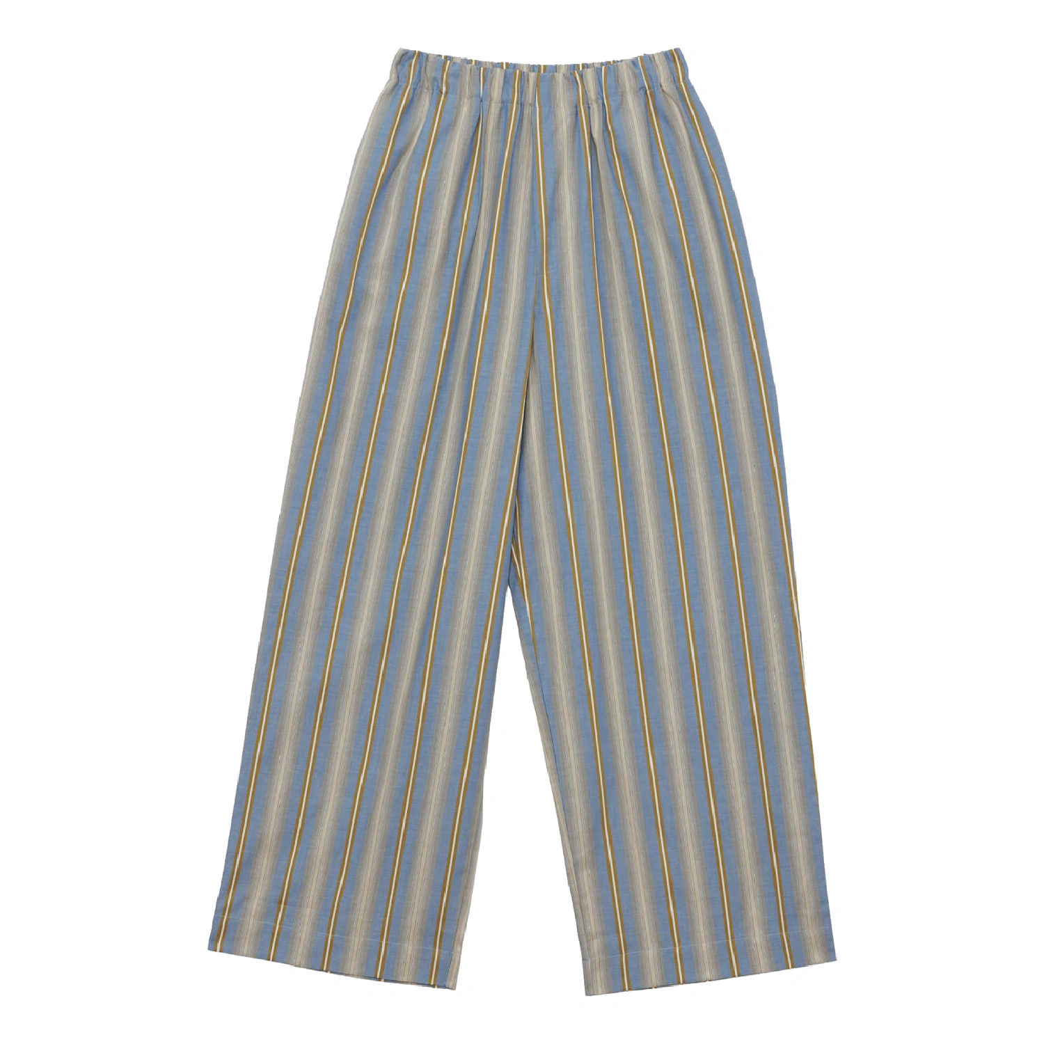 Baserange Claude Pants Grid Stripe front view in a white background