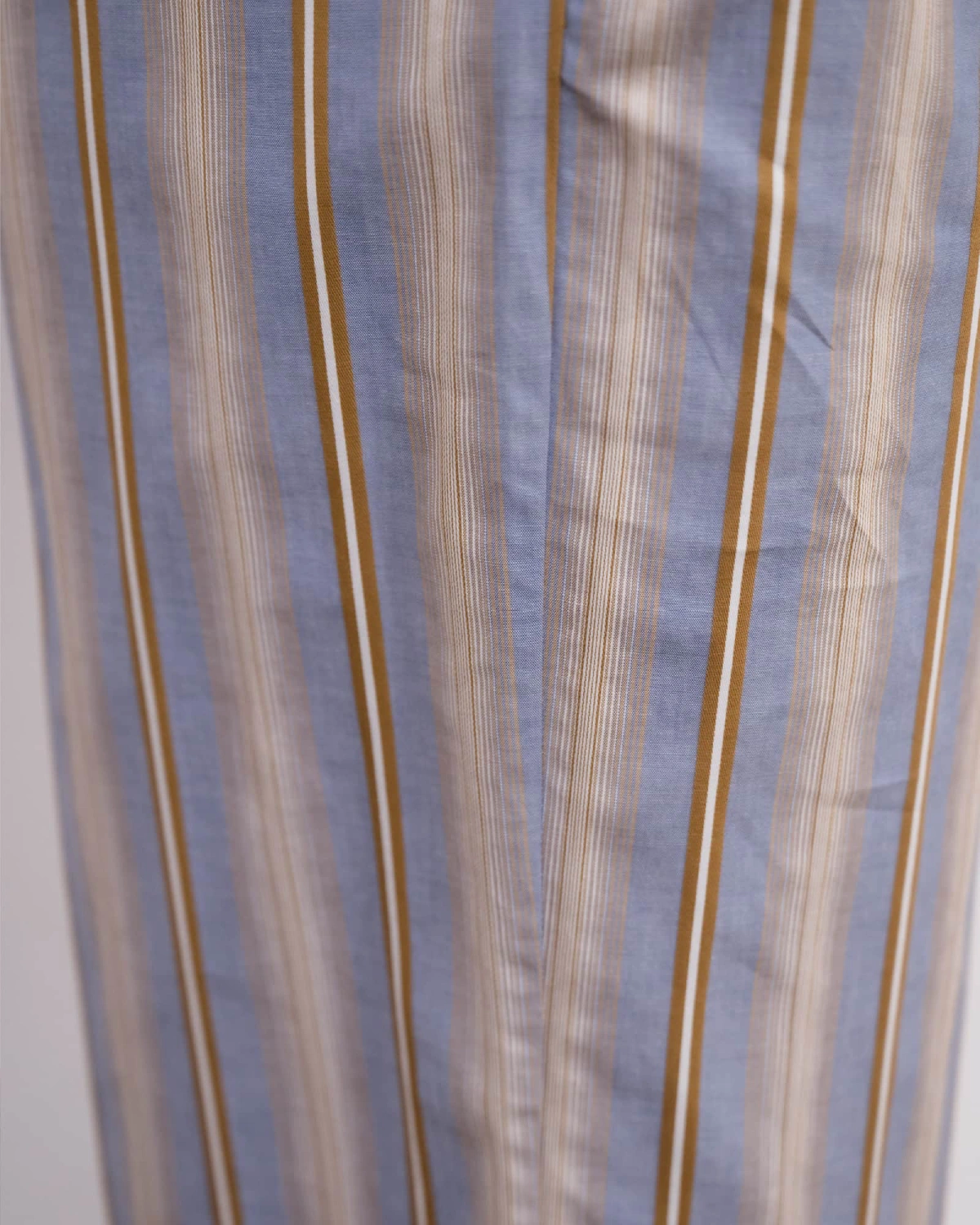 Baserange Claude Pants Grid Stripe detail on model