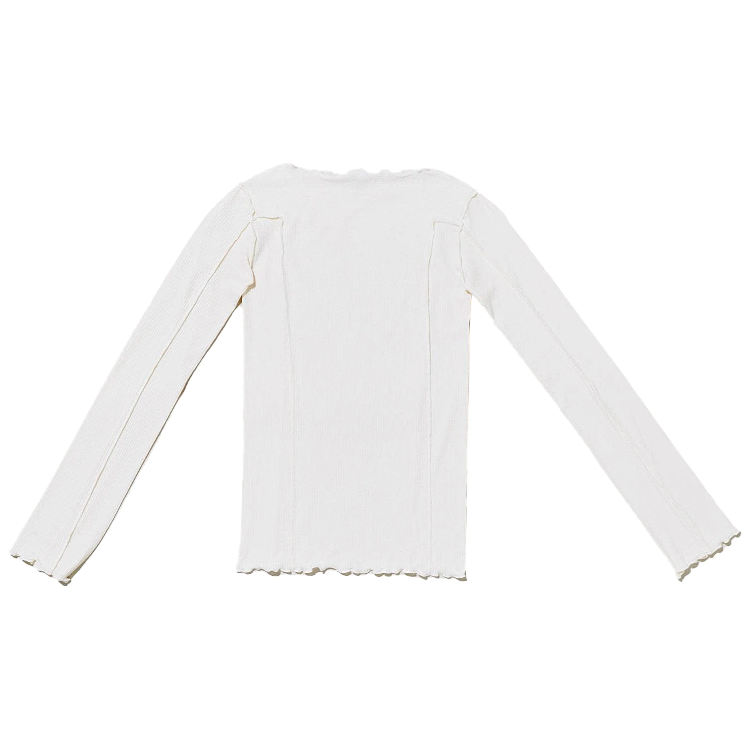 Baserange Omato Long Sleeve Off White front view in a white background
