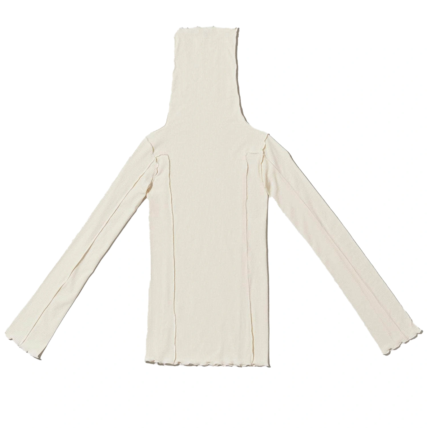 Baserange Omato Turtleneck Off White front view in a white background