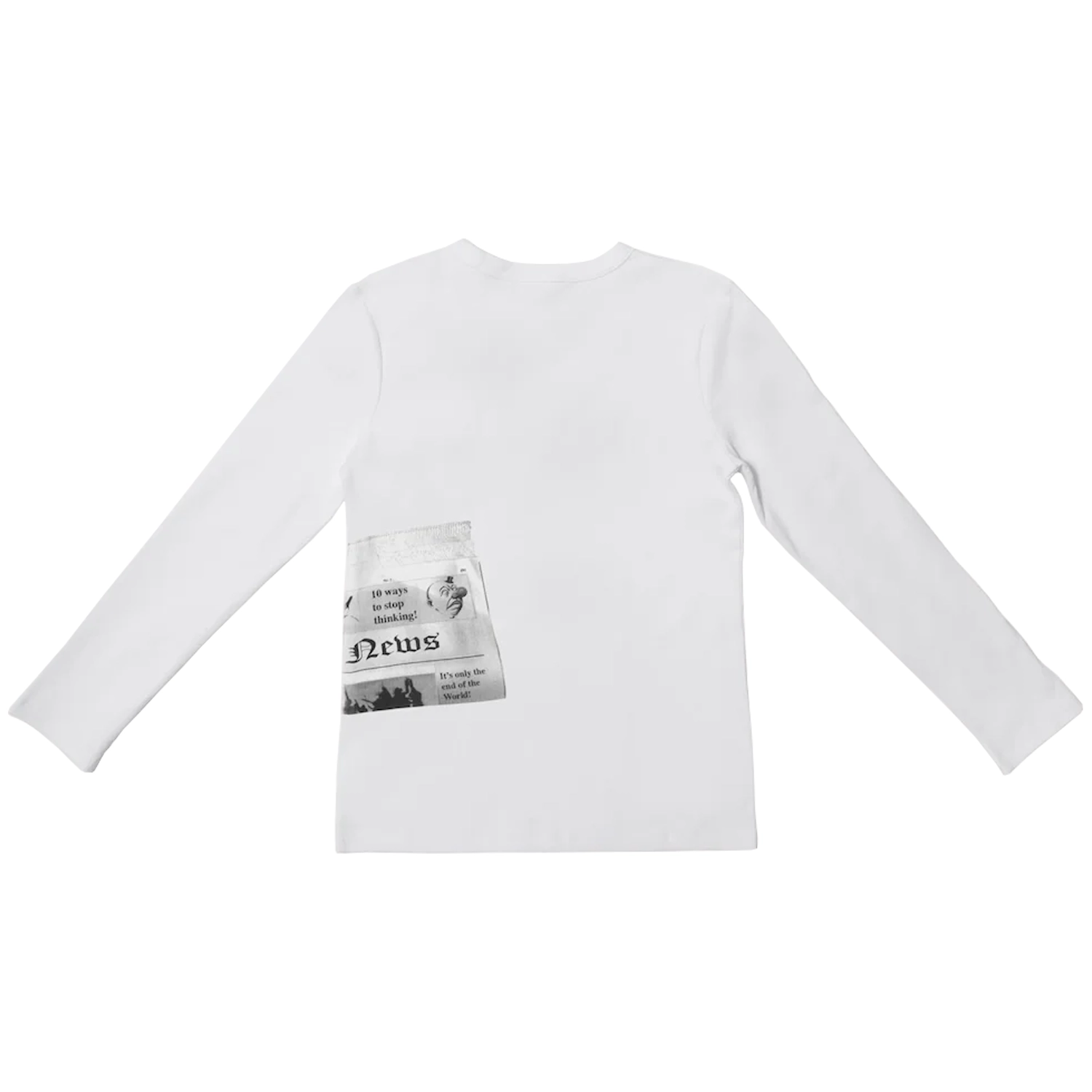 Hades Wool Hades News Top White back view in a white background